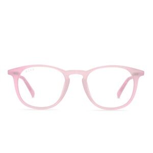 DIFF Eyewear Acetate Blue Light Blocking Glasses - Jaxson in Pink Coquille